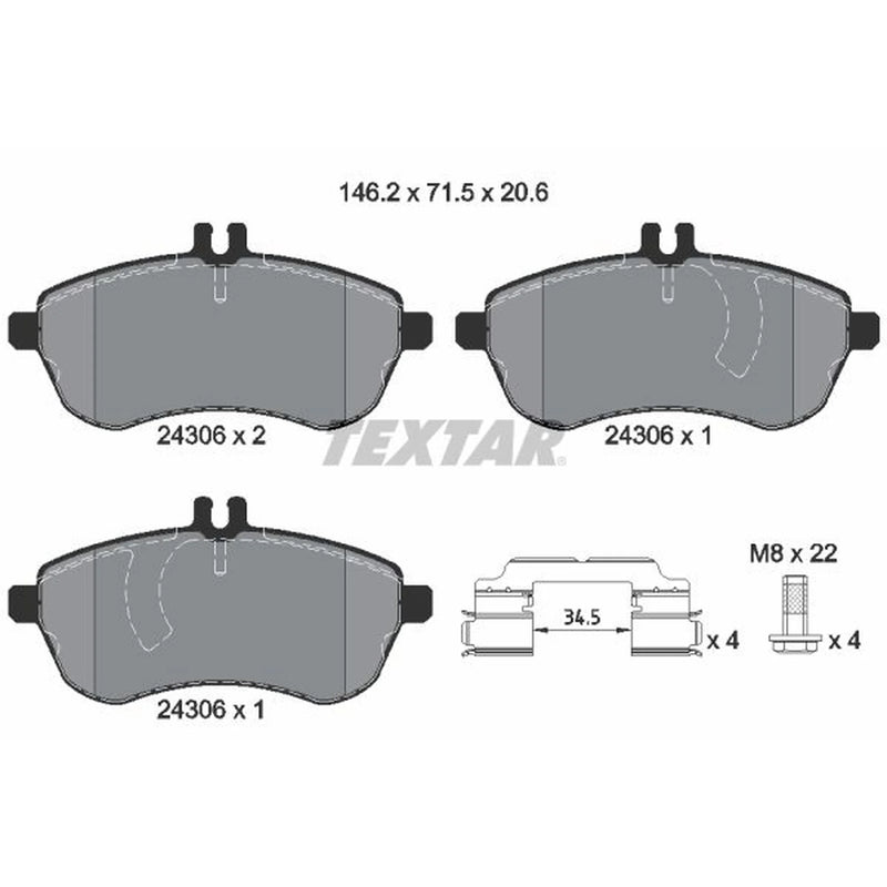 Textar Front Brake Pad Set 2430601