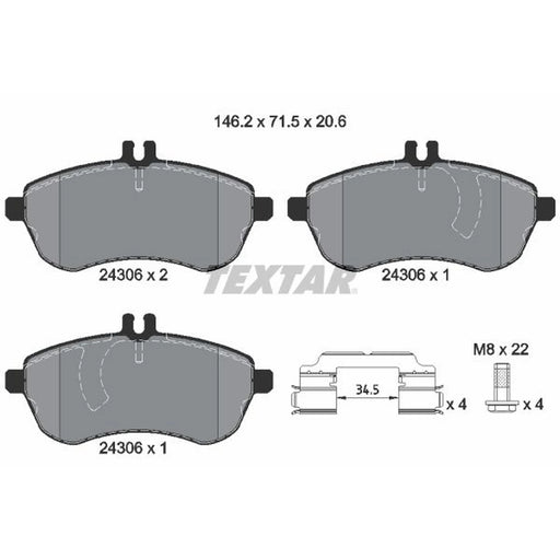 Textar Front Brake Pad Set 2430601