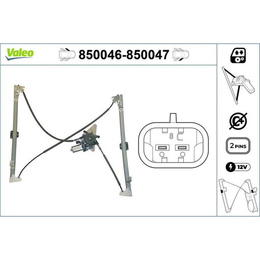 Valeo Electric Window Regulator Lifter Left Front 850046