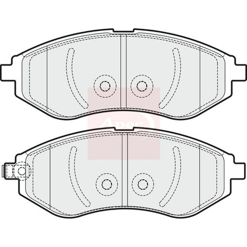 Apec Front Brake Pad Set fits Chevrolet Aveo / Kalos 2006 on 1.2