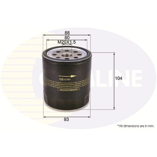 Comline Engine Oil Filter fits Isuzu Campo 1983-1990 2.5