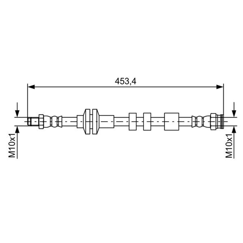 Bosch Brake Hydraulic Hose Line Rear fits Alfa Romeo Giulietta 2010-2020