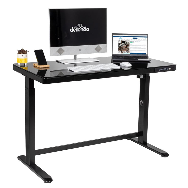 Dellonda Single Motor Ultra-Quiet Electric Desk with Control Panel USB Port Dellonda - Dynamic Drive