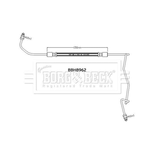 Borg & Beck Brake Hydraulic Hose Line outer BBH8962