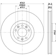 Mintex 2 x Internally Vented Brake Discs fits Peugeot Rcz 2010-2015 1.6 2.0