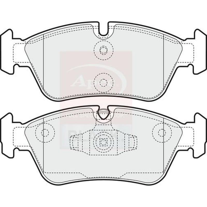 Apec Black Front Brake Pad Set fits BMW 1 2004-2011