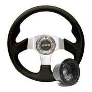 300mm Black Leather Steering Wheel + Boss fits Honda Civic & Prelude 1983>1993 Mountney Classic  - Dynamic Drive