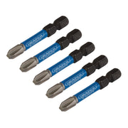 Draper Expert Cross Slot/PH Type Impact Screwdriver Bits, No.3 x 50mm, 1/4" Hex Draper - Dynamic Drive