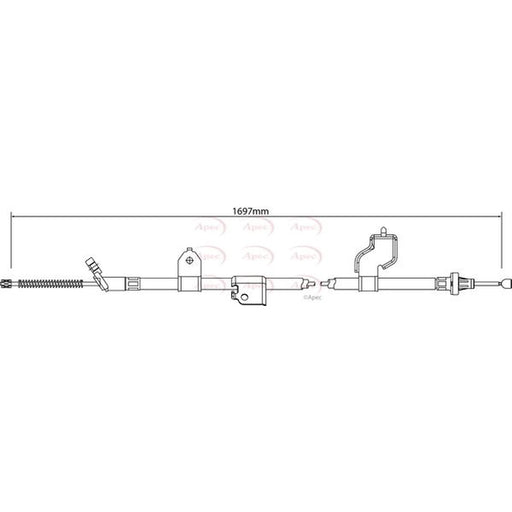 Apec Handbrake Cable Left Rear CAB1323