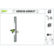 Valeo Electric Window Regulator Lifter Left Front 850636