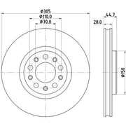 Mintex 2 x Brake Discs fits Alfa Romeo Giulia 2015-2022 2.0 2.2