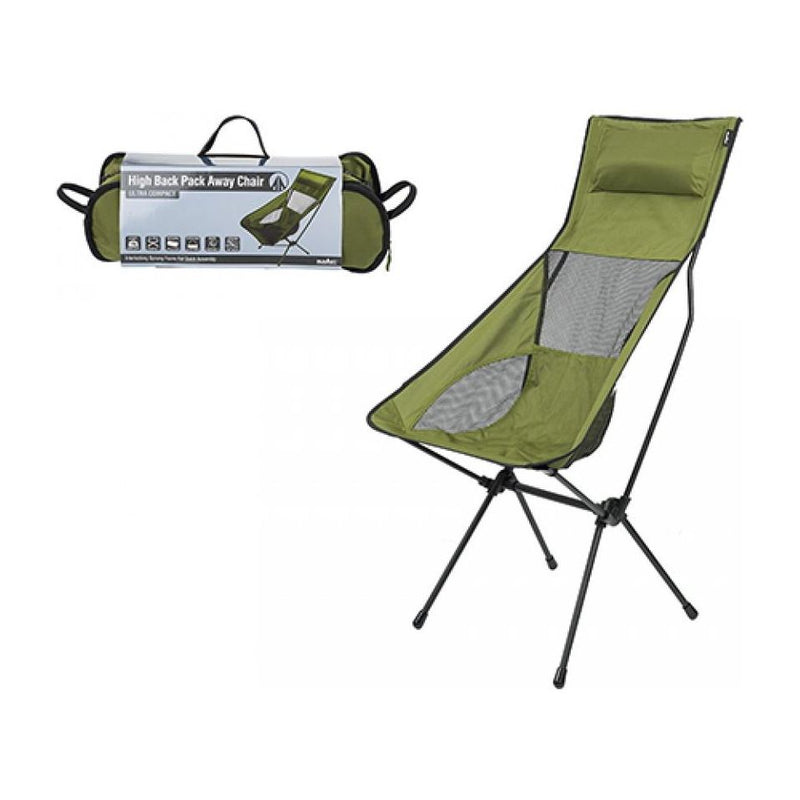 Folding Green Camping Chair High Back Pack Away Fishing Beach Picnic Outdoors Summit  - Dynamic Drive