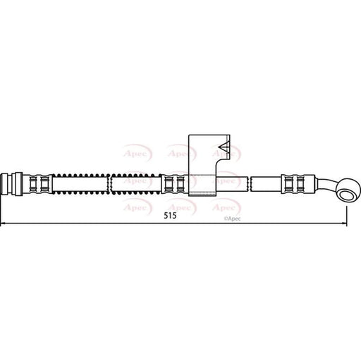 Apec Brake Hydraulic Hose Line Front Left HOS3564