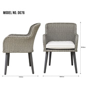 Dellonda Buxton Rattan Wicker Outdoor Chairs Set 2pc DG76 Dellonda - Dynamic Drive