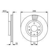 Bosch 2 x Vented Brake Discs fits Mazda 6 2007-2013 1.8 2.0 2.2 2.5