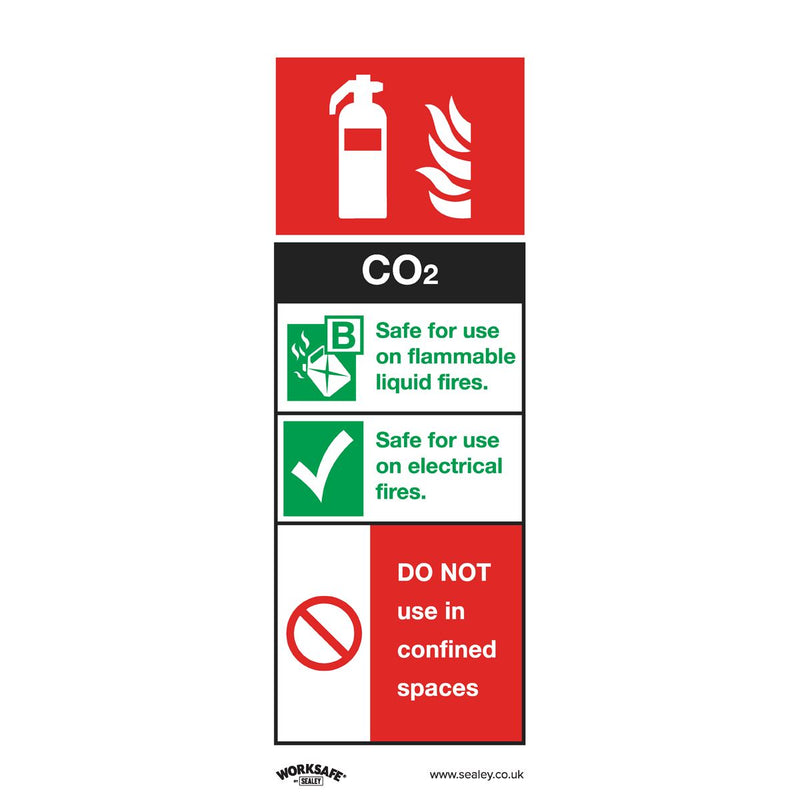 Sealey Safe Conditions Safety Sign CO2 Fire Extinguisher Self-Adhesive Vinyl Sealey - Dynamic Drive