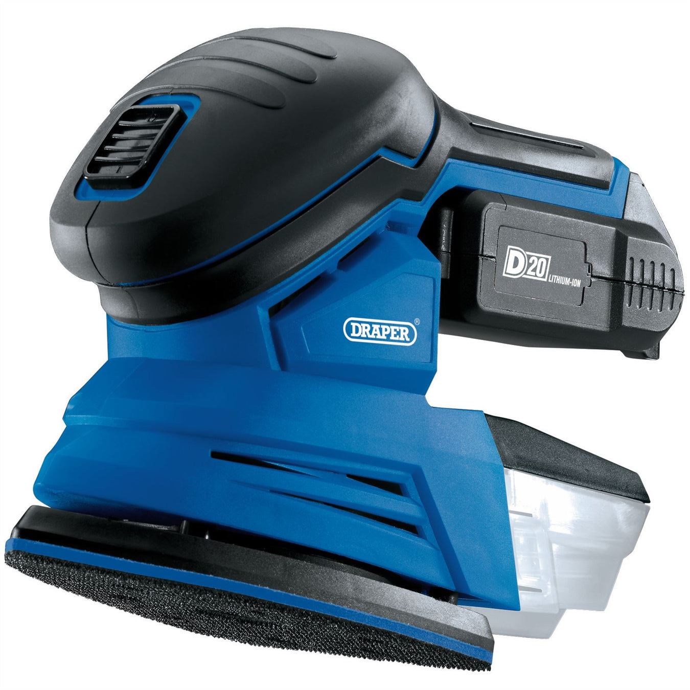 Draper D20 20V Tri-Base Detail Sander, 1 x 2.0Ah Battery, 1 x Charger 00608 Draper - Dynamic Drive