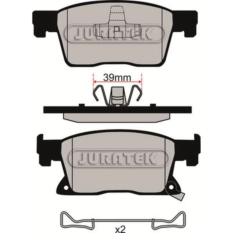Juratek Front Brake Pad Set fits Opel Astra K 2015-2021 1.0 1.4 1.5 1.6