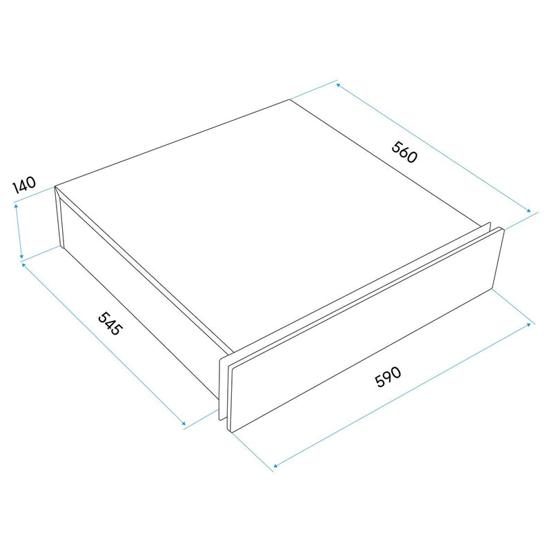 Baridi Integrated Warming Drawer 60cm - Black/Stainless Steel DH202 Baridi - Dynamic Drive