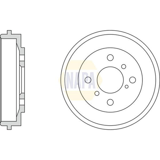 NAPA Brake Drum Assembly Rear fits Ford Fiesta 2010-2017 1.6