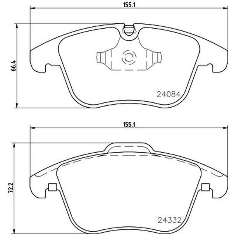 DON Front Brake Pad Set fits Citroën C5 III 2008-2017 1.6 1.8 2.0