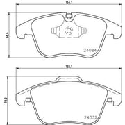 Mintex Front Brake Pad Set fits Citroën C5 III 2008-2017 1.6 1.8 2.0