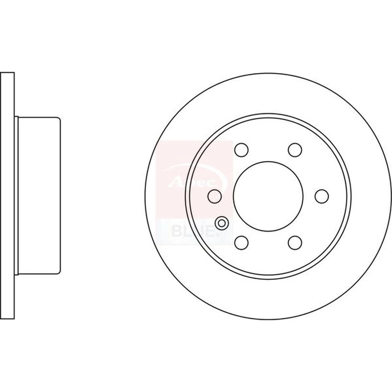 Apec 2 x Solid Rear Brake Discs SDK6023-x2