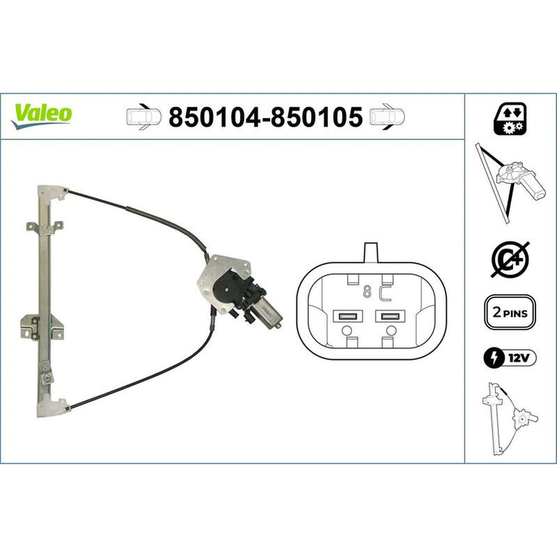 Valeo Electric Window Regulator Lifter Left Front 850104