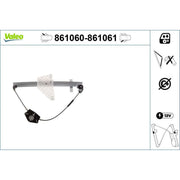 Valeo Electric Window Regulator Lifter Left Rear 861060