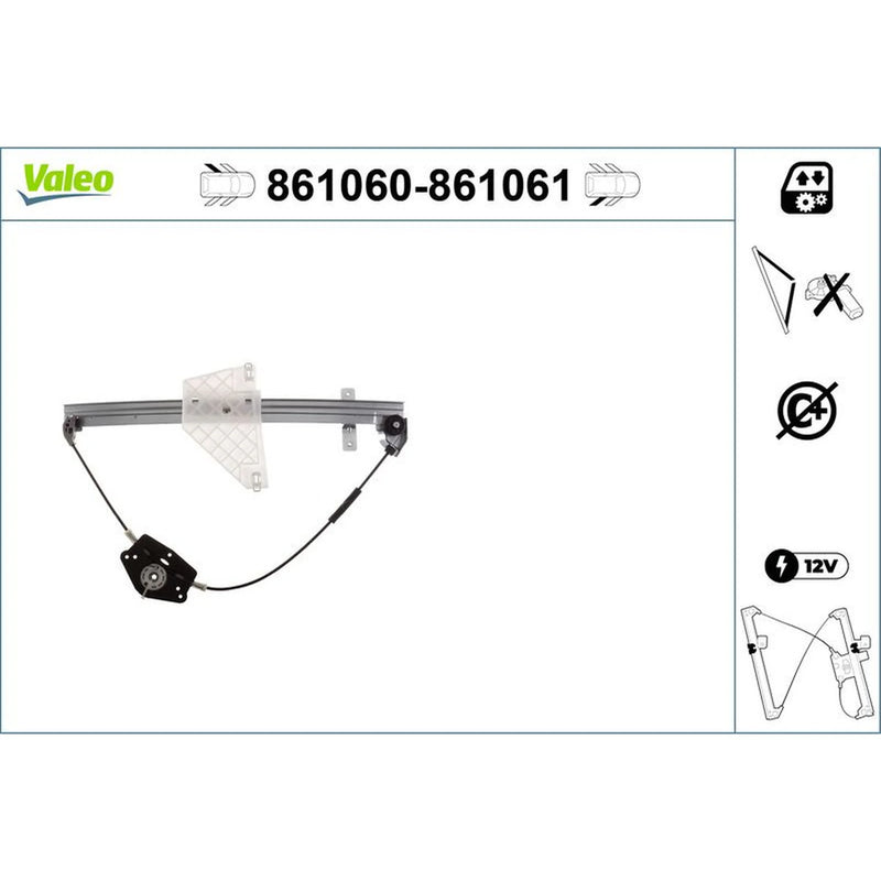 Valeo Electric Window Regulator Lifter Left Rear 861060