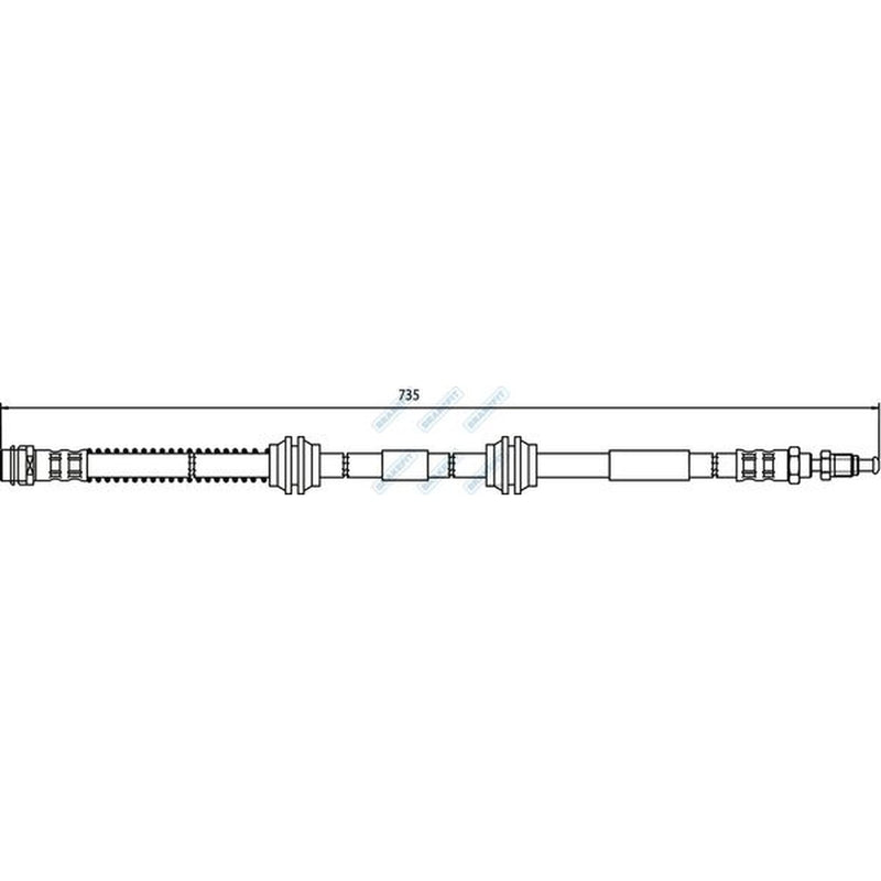 Apec Brake Hydraulic Hose Line Front fits VW Touareg 2003-2010 2.5