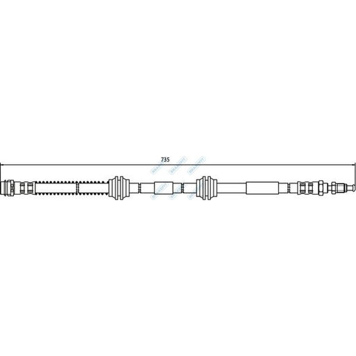 Apec Brake Hydraulic Hose Line Front fits VW Touareg 2003-2010 2.5