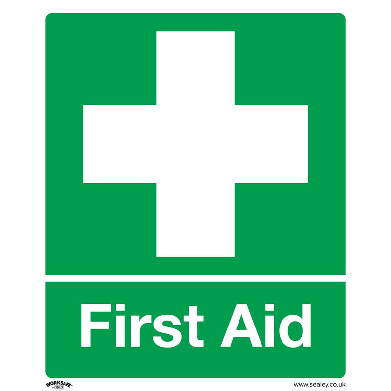 Sealey Safety Sign First Aid Rigid Plastic Pack of 10 SS26P10 Sealey - Dynamic Drive