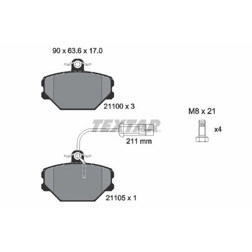 Textar Front Brake Pad Set 2110005