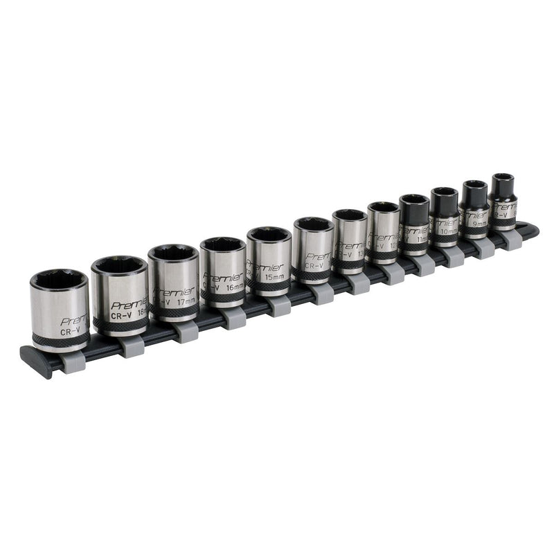 Sealey Premier Black Premier Black Lock-OnSocket Set 3/8"Sq Drive 12pc AK2741B Sealey Premier Black - Dynamic Drive