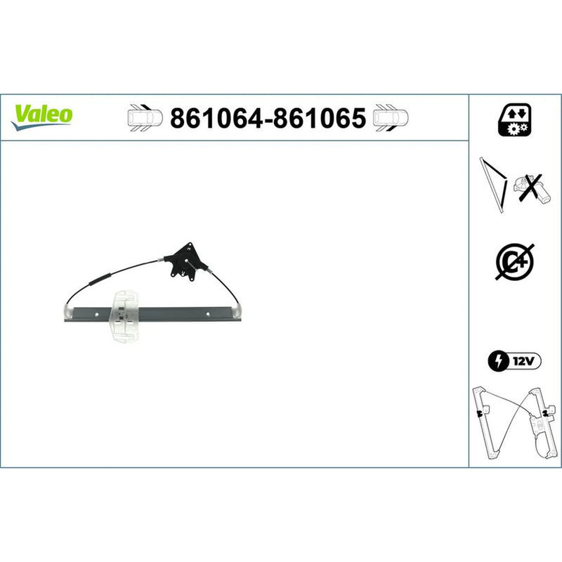 Valeo Electric Window Regulator Lifter Right Front 861065