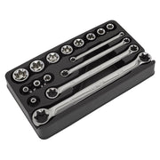 Sealey Premier 16pc Trx-Star* Socket & Spanner Set 3/8" Sq Drive E6-E24 Sealey  - Dynamic Drive