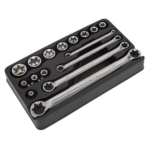 Sealey TRX-Star* 3/8"Sq Drive Socket & Spanner Set 16pc AK61801 Sealey - Dynamic Drive