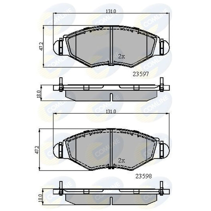 Comline 4 x Front Brake Pad Set fits Citroën Xsara 1997-2005 1.4 1.5
