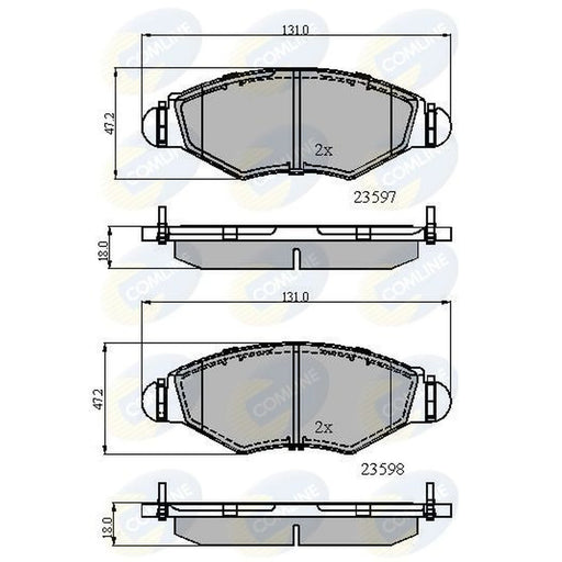 Comline 4 x Front Brake Pad Set fits Citroën Xsara 1997-2005 1.4 1.5