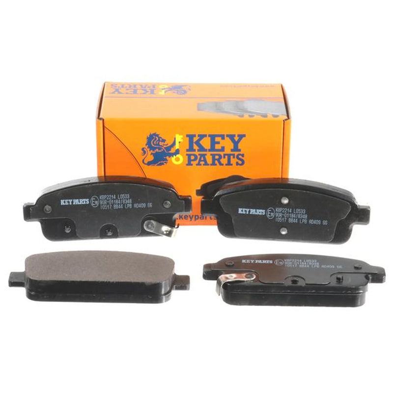 Key Parts 4 x Rear Brake Pad Set fits Chevrolet Aveo 2013 on 1.4