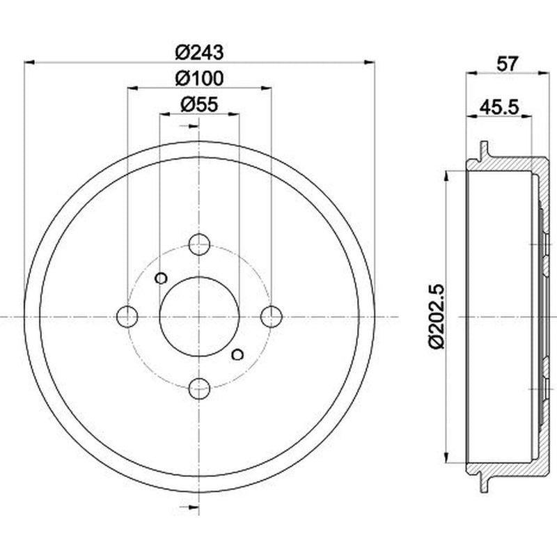 Mintex Brake Drum Assembly Rear fits Daihatsu Charade VIII 2011 on 1.33