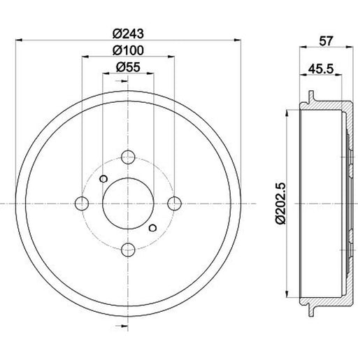 Mintex Brake Drum Assembly Rear fits Daihatsu Charade VIII 2011 on 1.33