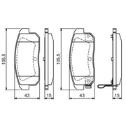 Bosch Front & Rear Pads fits Mazda RX-8 2003-2012 1.3