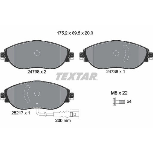 Textar Front Brake Pad Set 2473803