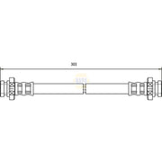 NAPA Brake Hydraulic Hose Line Rear fits Nissan Micra C+C III 2005-2010 1.4 1.6