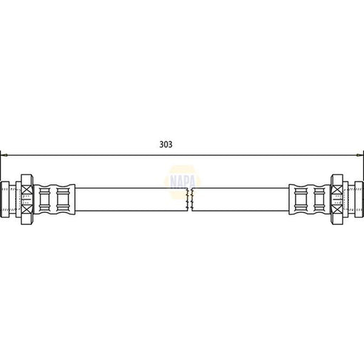 NAPA Brake Hydraulic Hose Line Rear fits Nissan Micra C+C III 2005-2010 1.4 1.6
