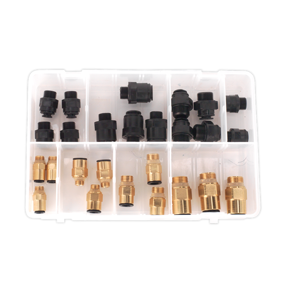 Sealey Speedfitï Thread Adaptor Assortment 30pc Metric & Imperial AB072JG Sealey - Dynamic Drive