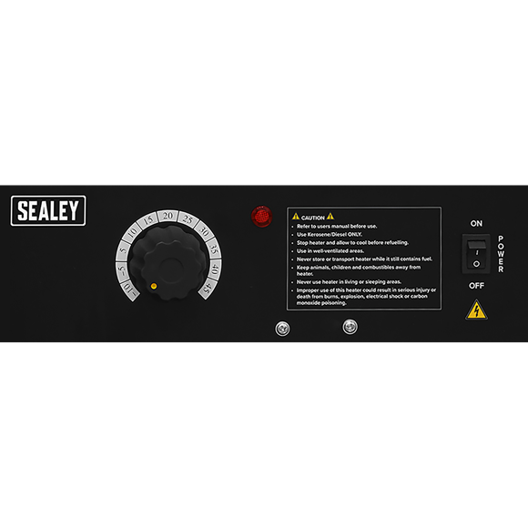 Sealey Space Warmerï Paraffin/Kerosene/Diesel Heater 205000Btu/hr with Wheels Sealey - Dynamic Drive