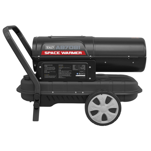 Sealey Space Warmerï Paraffin/Kerosene/Diesel Heater 70000Btu/hr with Wheels Sealey - Dynamic Drive